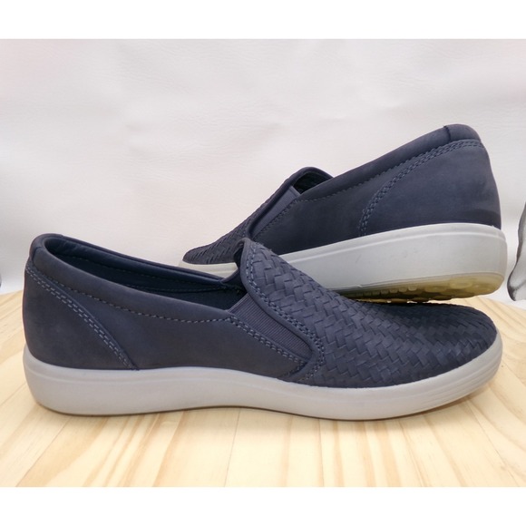 ECCO Soft 7 Woven Slip On Loafer Mens Blue‎ Size 42 US 8 - 8.5 Nubuck Leather main image 5